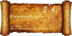 Ehrenstein Aliz névjegykártya
